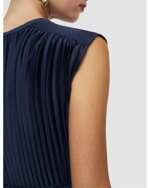 Joseph Blue Volta Knit Weave Plissé Dress