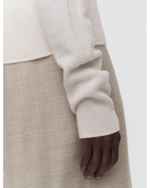 Joseph White Lucille Light Pure Cashmere V Neck Jumper