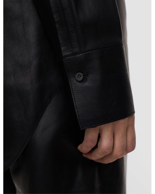 Joseph Black Penna Soft Nappa Leather Overshirt