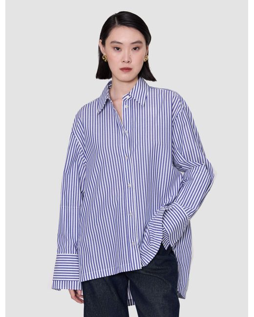 Joseph Blue Theia Cotton Stripe Shirt