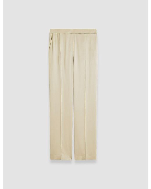 Joseph White Silk Satin Tova Trousers