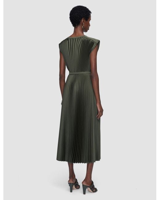 JOSEPH Volta Knit Weave Pliss Dress in Green | Lyst