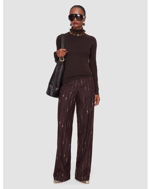 Joseph Brown Lola Silk Stretch High Neck Top