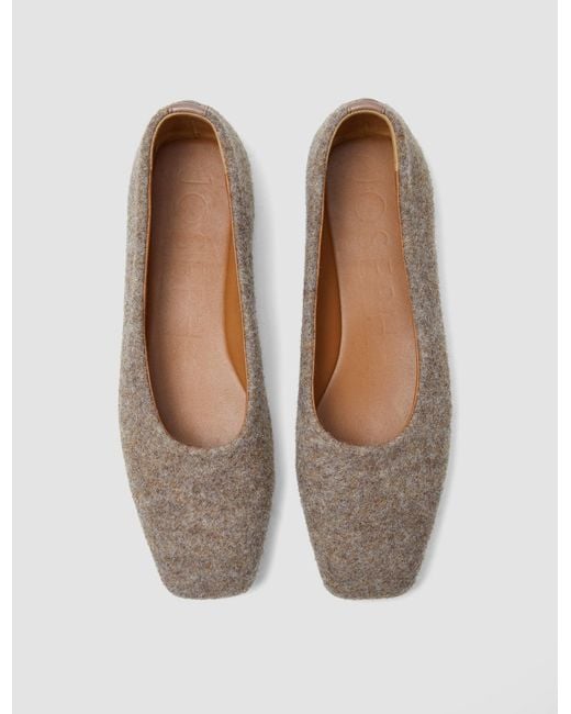 Joseph White Textured Wool Ballerinas