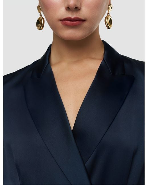 Joseph Blue Archer Silk Satin Jacket
