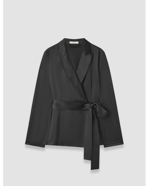 Joseph Black Archer Silk Satin Jacket