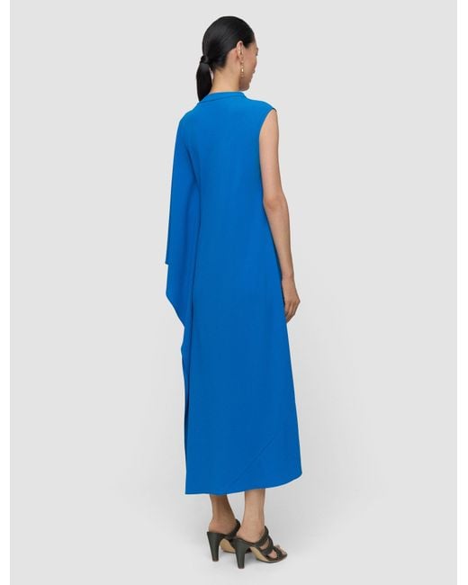 Joseph Blue Aly Crepe Cape Dress