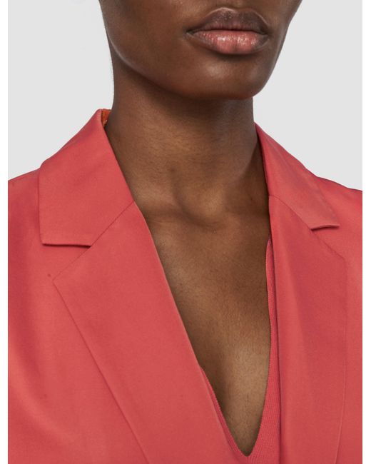 Joseph Red Mela Soft Cotton Silk Jacket