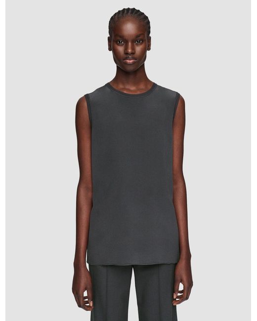 Joseph Black Silk Crepe De Soie Bley Blouse