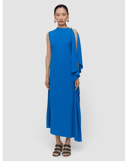 Joseph Blue Aly Crepe Cape Dress