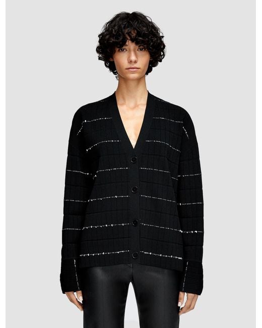 Joseph Blue Fragmented Stripes Cardigan