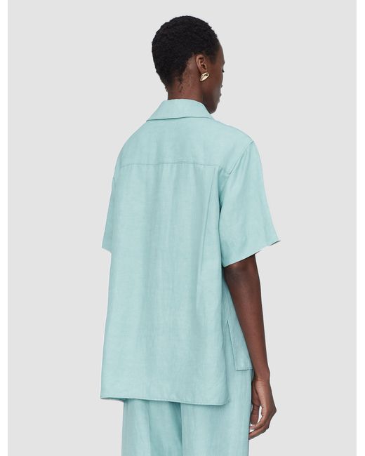 Joseph Blue Volu Light Linen Blend Shirt
