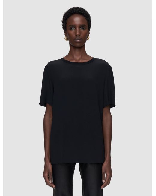 Joseph Black Silk Crepe De Soie Rubin Blouse
