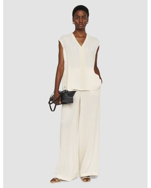 Joseph White Lucien Pleat Jacquard Blouse