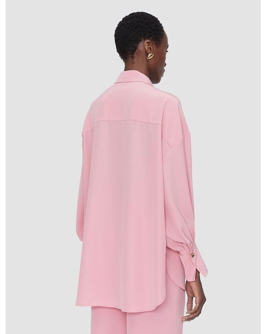 Joseph Pink Camilia Satin Twill Blouse