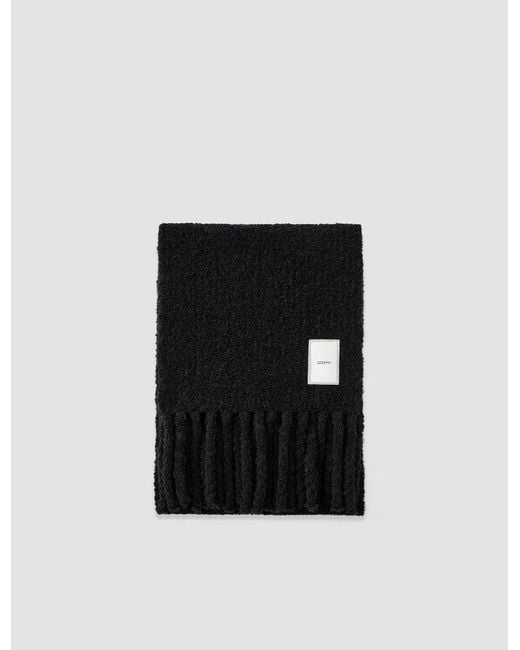 Joseph Black Bouclé Knit Scarf
