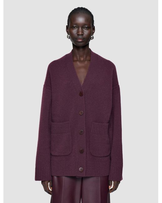 Joseph Purple Luxe Cashmere Cardigan