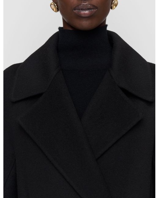 Joseph Black Costana Double Face Cashmere Coat