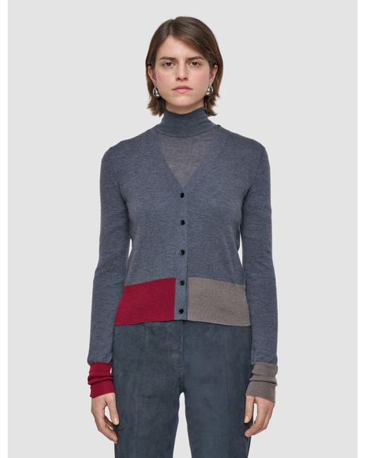 Joseph Blue Overlay Cashair Cardigan