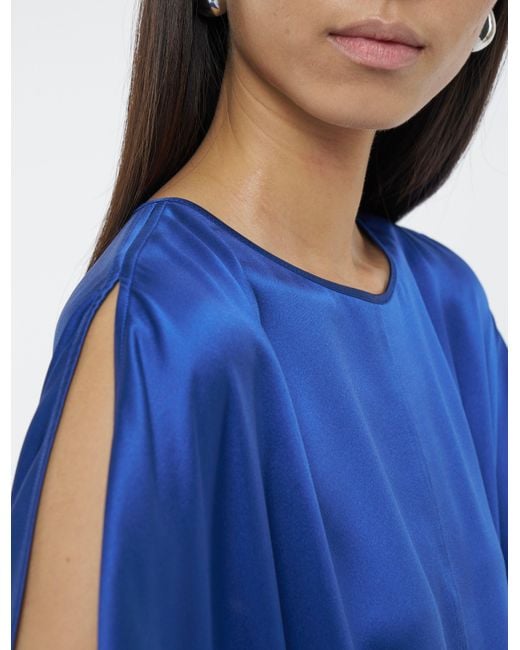 Joseph Blue Daviel Silk Satin Dress