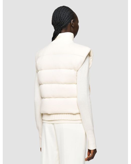 Joseph White Knitted Down Puffer Gilet