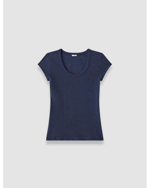 Joseph Blue Saba Cotton Rib Top