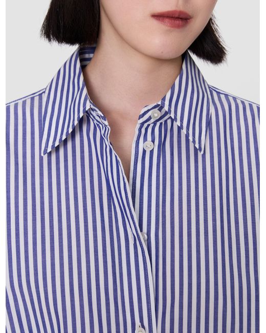 Joseph Blue Theia Cotton Stripe Shirt