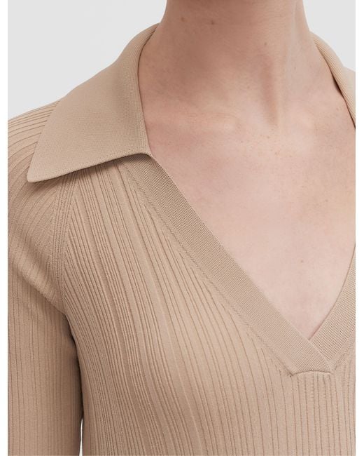 Joseph White Chelia Plissé Knit Top