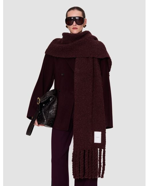 Joseph Purple Kai Fluffy Bouclé Scarf