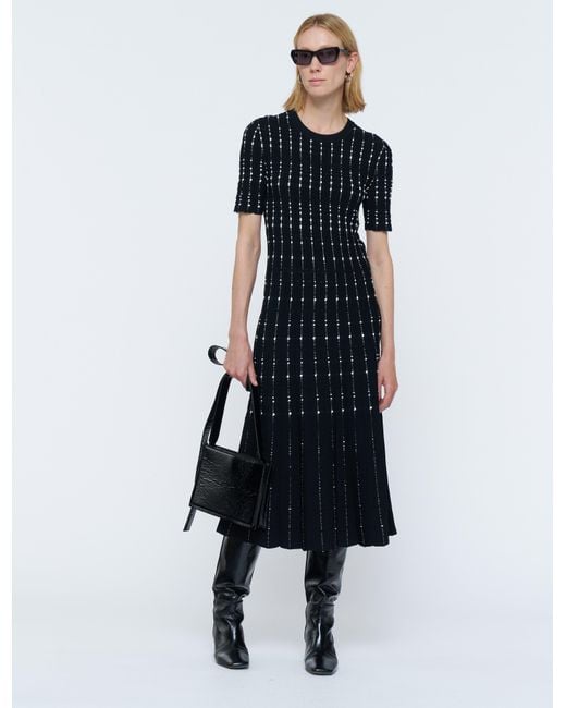 Robe À Rayures Discontinues Joseph en coloris Black