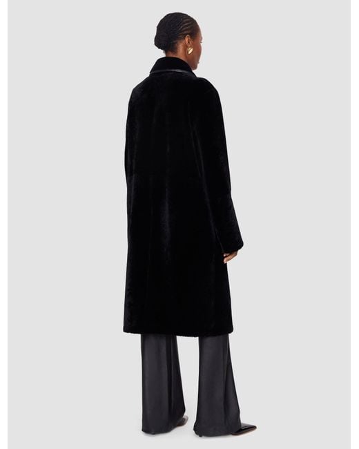Joseph Black Caspian Soft Shearling Reversible Coat