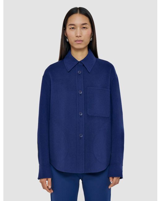 Joseph Blue Jelia Light Double Face Wool Overshirt