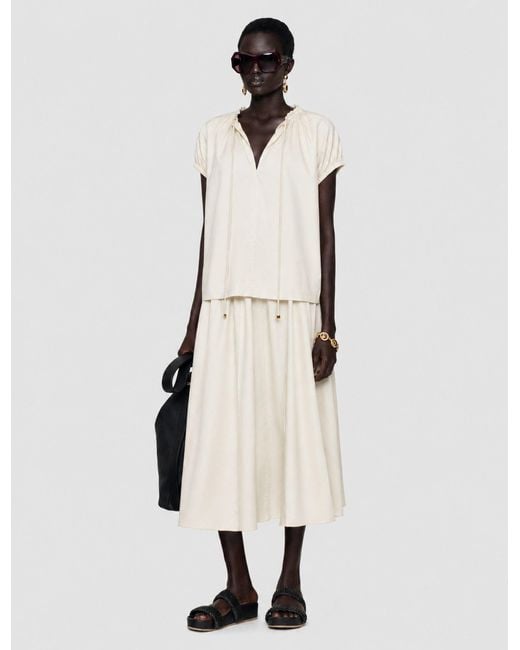 Joseph Natural Leona Cotton Sateen Skirt