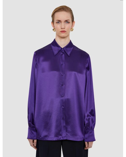 Joseph Purple Dieu Double Satin Blouse