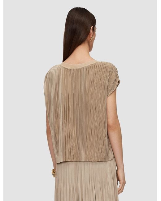 Joseph Natural Cedre Pleated Satin Top