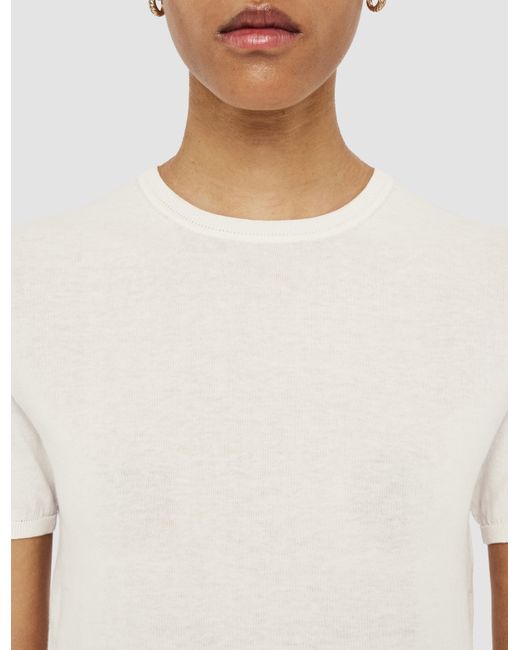Joseph White Silk Cotton Knit Top