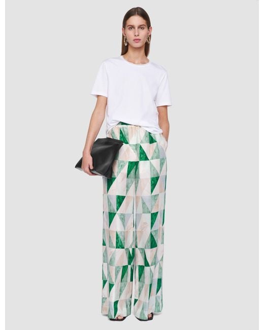 Joseph Green Thoresby Marble Print Silk Trousers