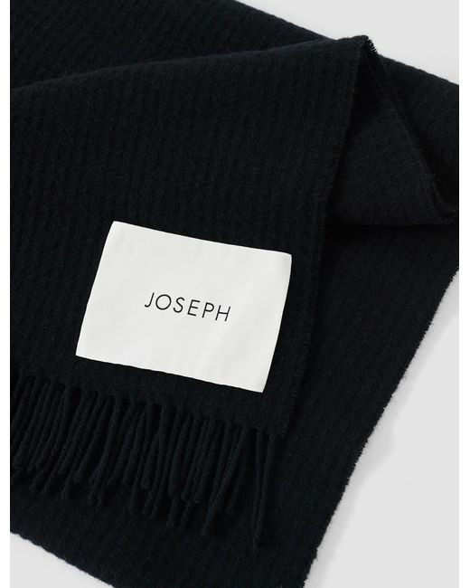 Joseph Blue Flora Waffle Wool Scarf