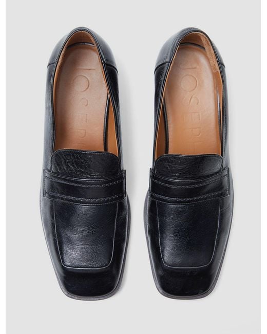 Joseph White Leather Penny Loafers