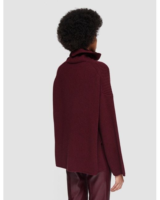 Joseph Red Light Cardigan Stitch High Neck Jumper