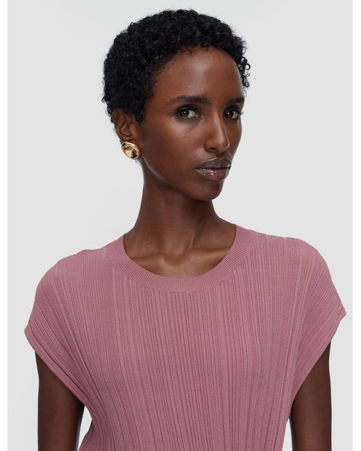 Joseph Pink Kenit Knit Plissé Top