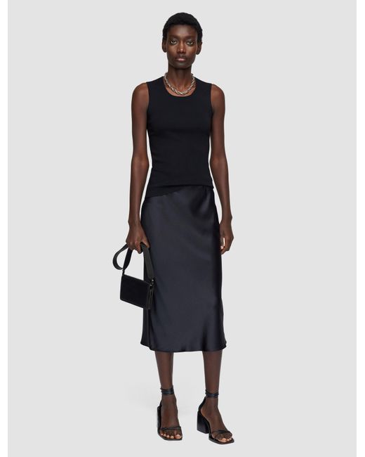 Joseph Black Isaak Silk Satin Skirt