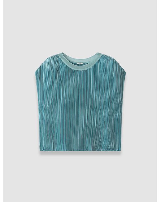 Joseph Blue Cedre Pleated Satin Top