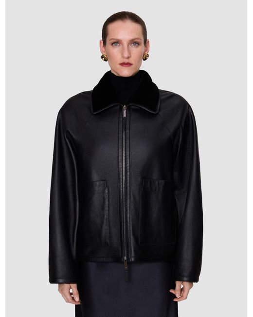 Joseph Black Kyro Reversible Soft Shearling Jacket