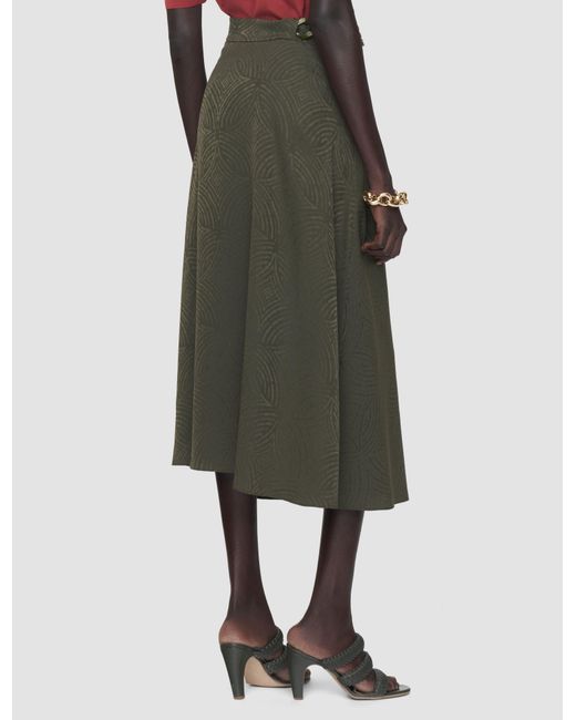 Joseph Green Tanger Jacquard Silk Skirt
