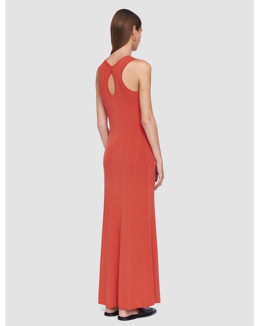 Joseph Red Viscose Rib Knit Dress
