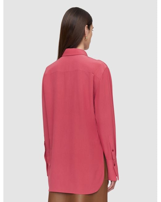 Joseph Red Joe Crepe De Chine Silk Blouse