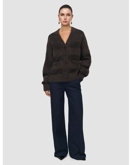 Joseph Brown Stra Brushed Alpaca Striped Cardigan