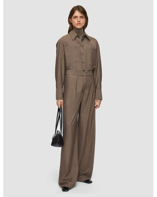 Joseph Natural Alanel Light Wool Tailoring Trousers