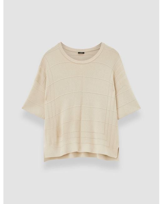 Joseph Natural Viscose Grid Knit T-Shirt